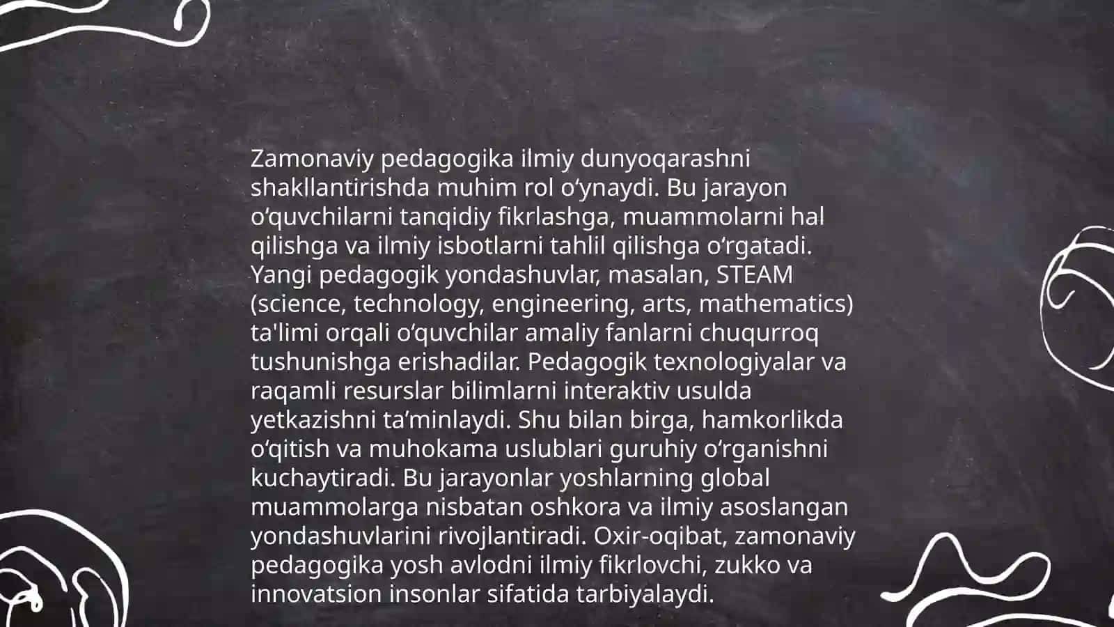 Ta'lim tarbiya jarayonida ilmiy va umuminsoniy dunyoqarashlarni shakllantirish, Pedagogik kasbiy kompetentlik va krativlik 4