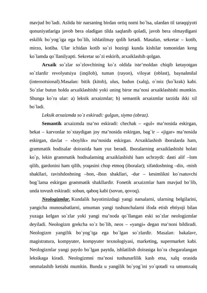O‘ZBEK TILINING LEKSIK QATLAMLARI 4