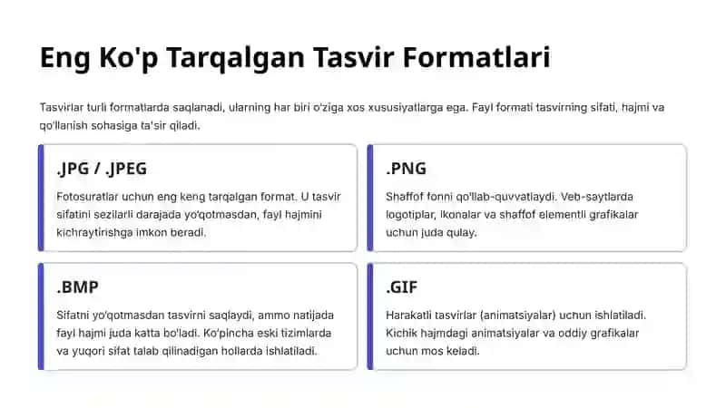 Tasvirlarni joylashtirish va tahrirlash uchun dastur uskunalaridan foydalanish 4