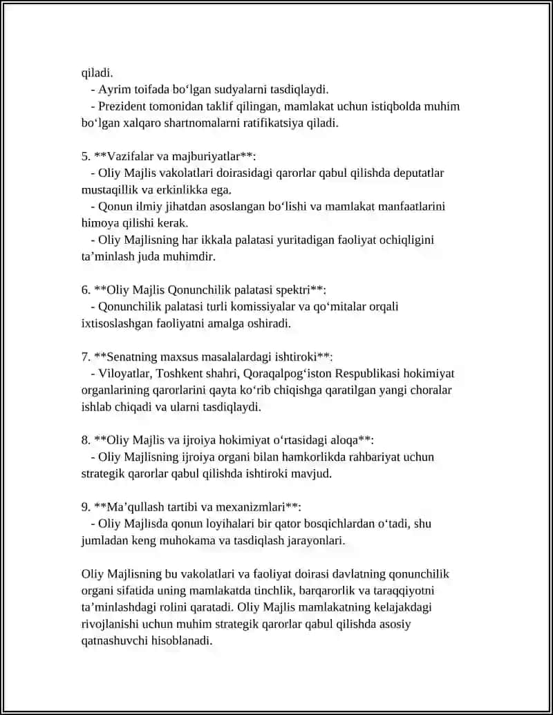 OLIY MAJLISNING KONSTITUTSIYAVIY MAQOMI 4