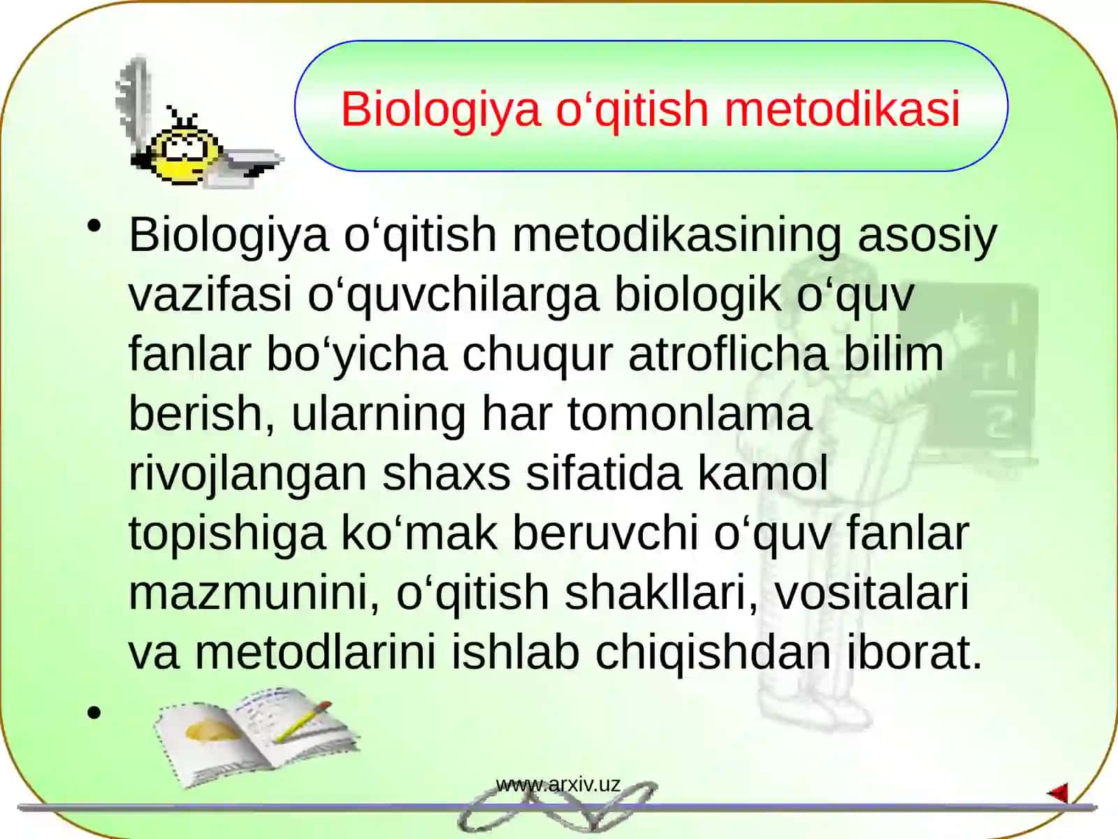 Biologiyani o’qitishda o’quvchilarning mustaqil va ijodiy fikr yuritish ko’nikmalarini tarkib toptirish yo’llari 4