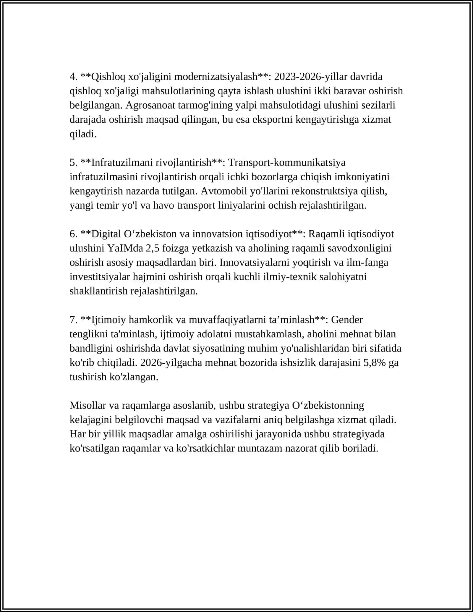 Yangi Oʻzbekistonning taraqqiyot strategiyasi 4