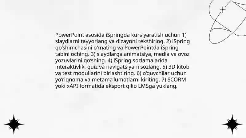iSpringda test va 3D kitob yaratish 4