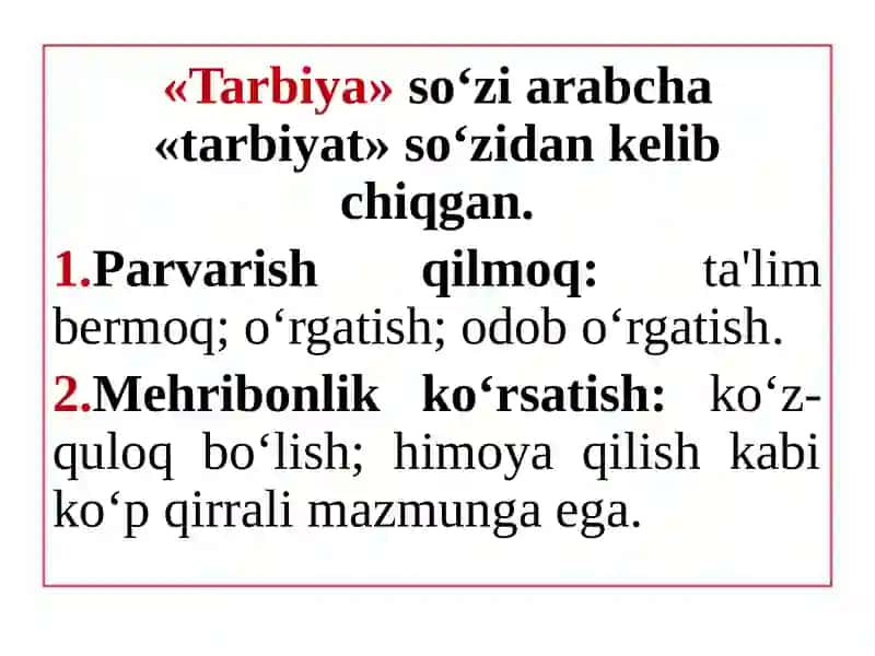 Tarbiya nazariyasi va tarbiya turlari 4