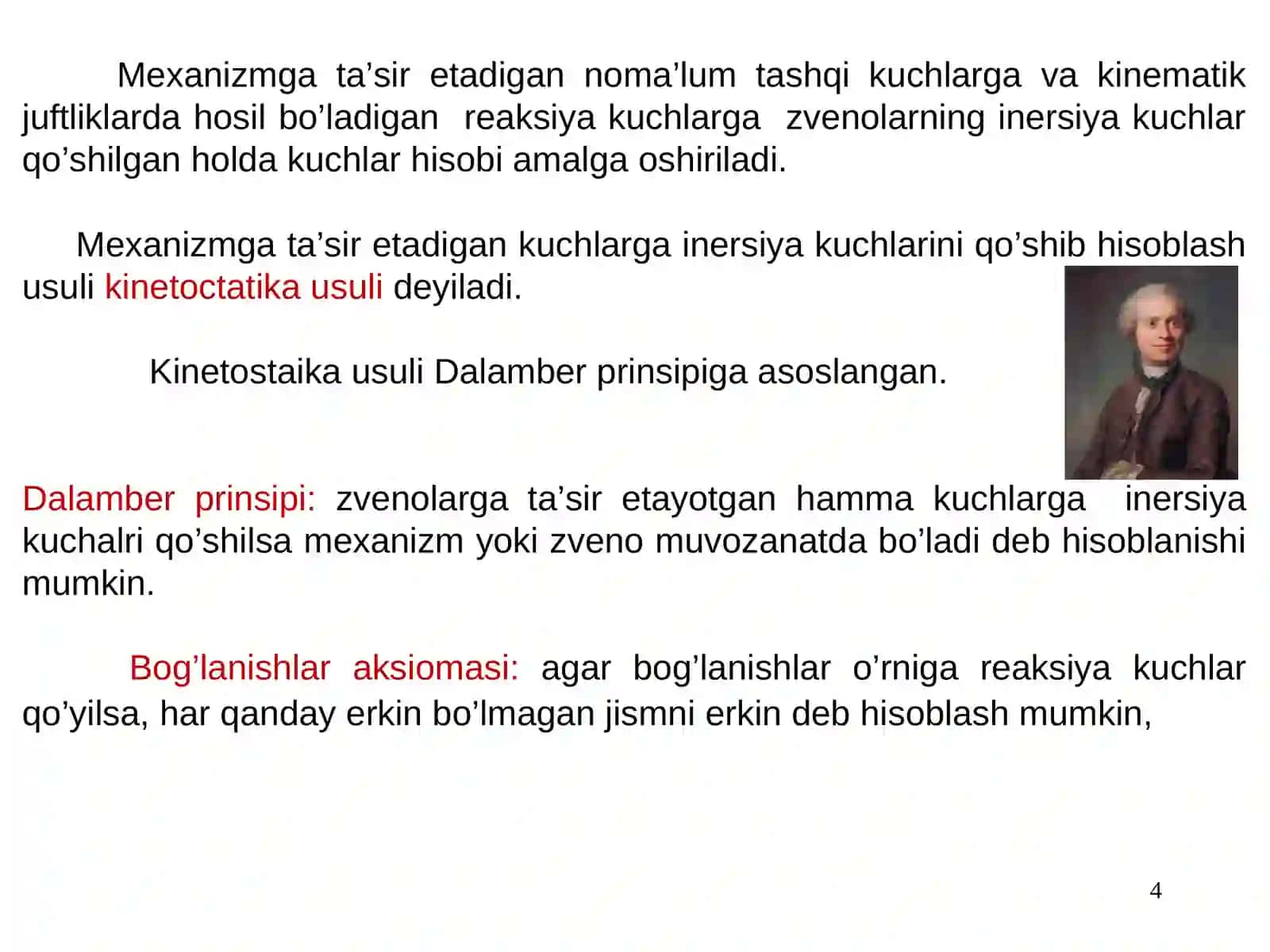 Mexanizmlarning kinetostatikasi 4