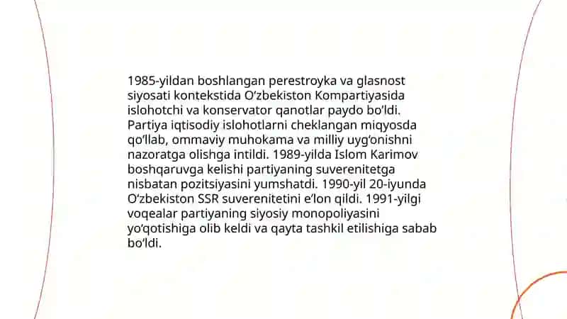 Perestroika va glasnost siyosatining O‘zbekistonga ta'siri 4
