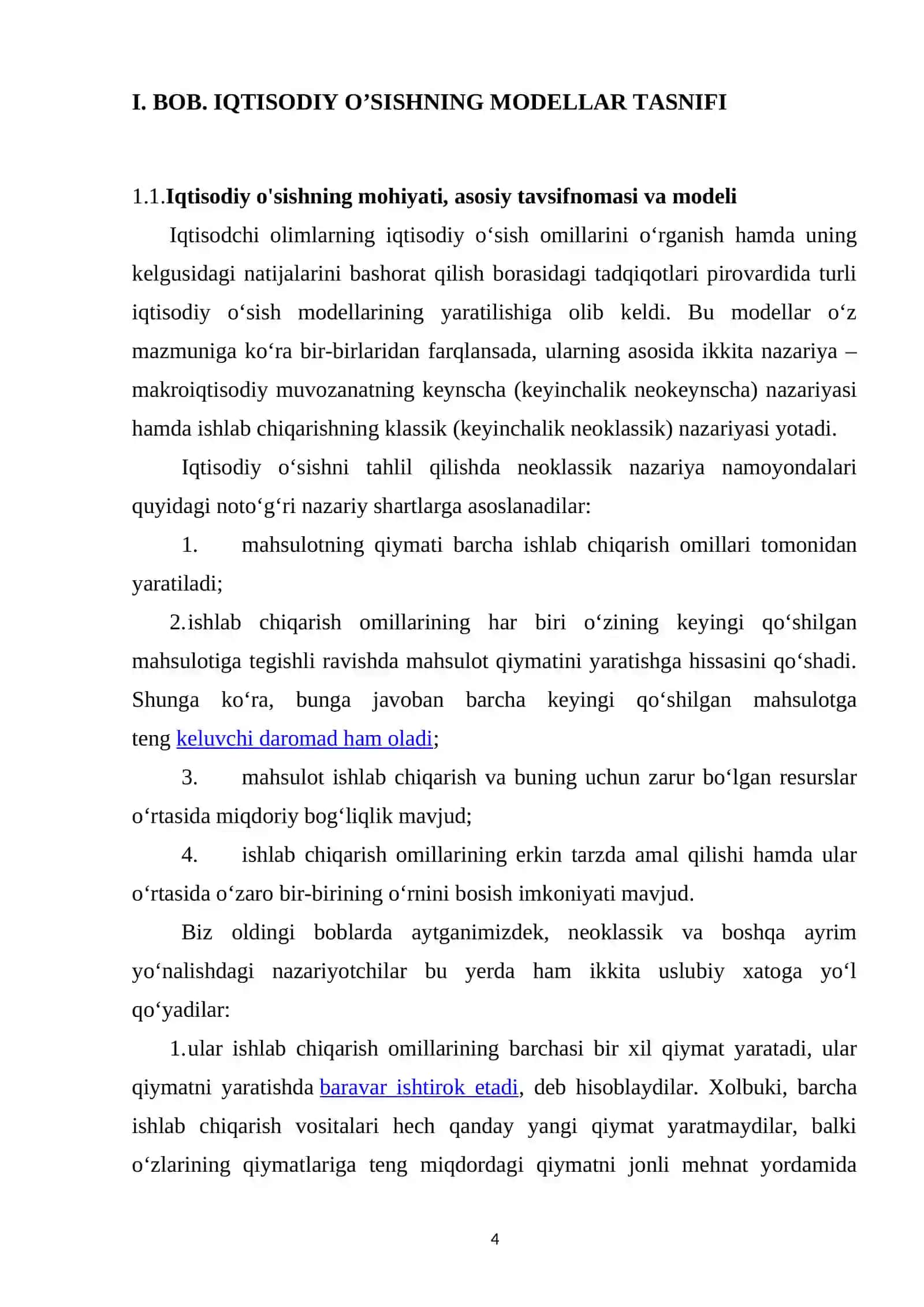 Neoklassik Iqtisodiy O'sish Nazariyasi 4