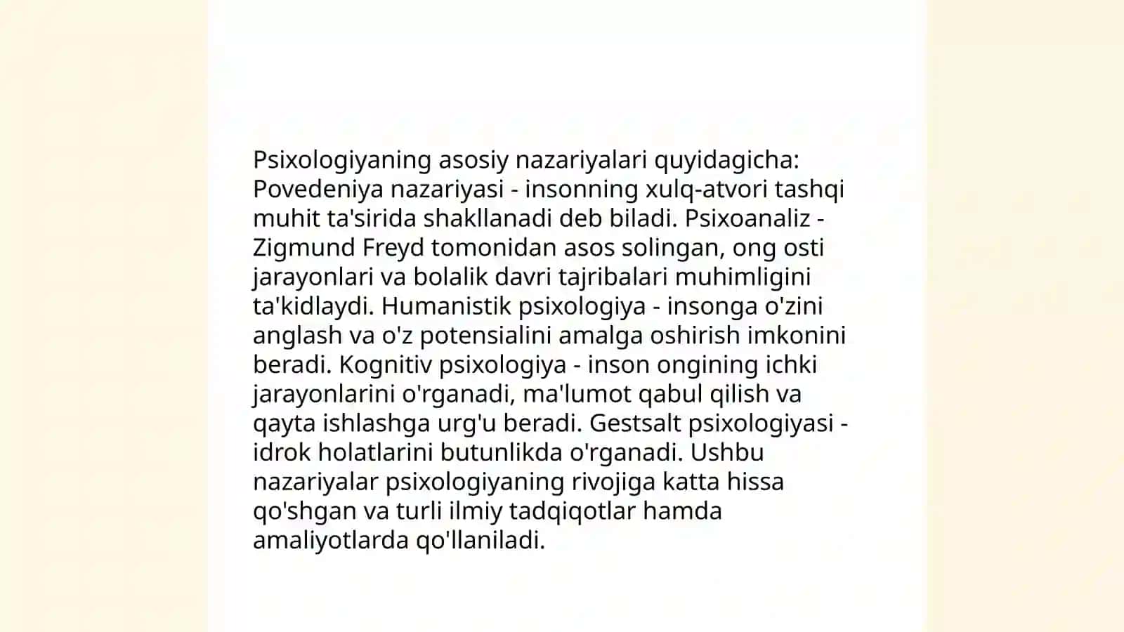 Psixologiya fanining predmeti va rivojlanish tarixi 4