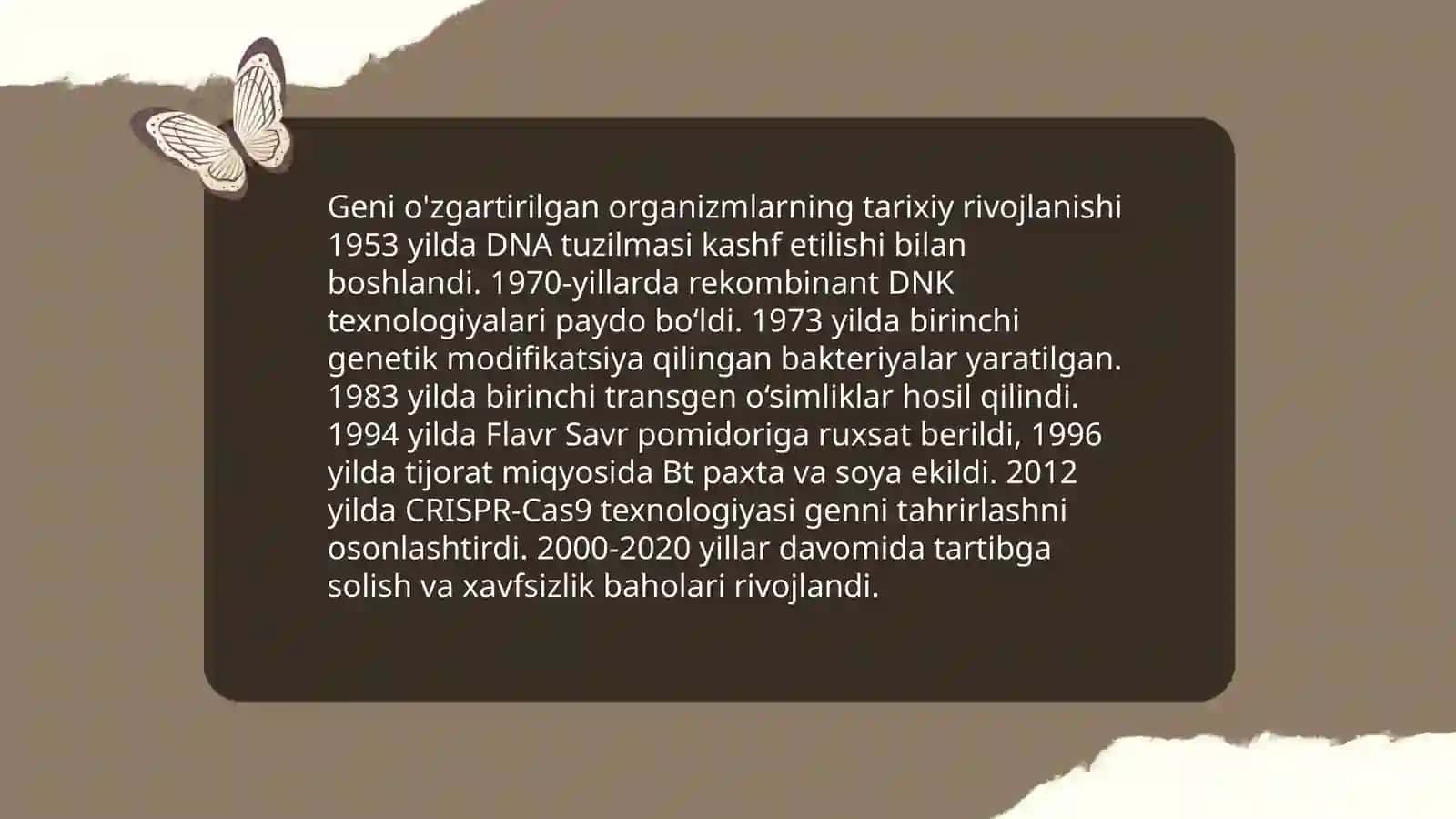 Geni õzgartirilgan oziq-ovqatlar mahsulotlari va organizmlar 4