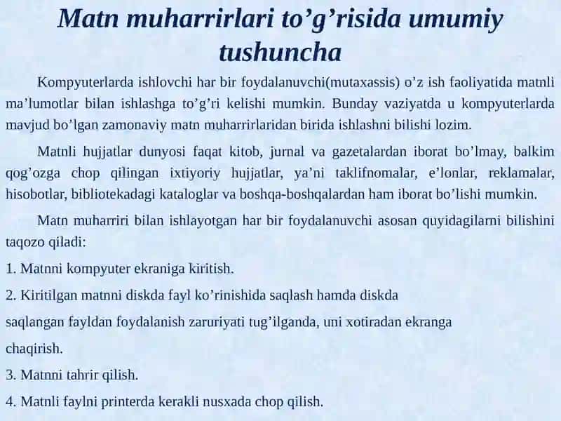 Iqtisodiyotda qo‘llanilayotgan amaliy dasturiy ta’minotlar 4