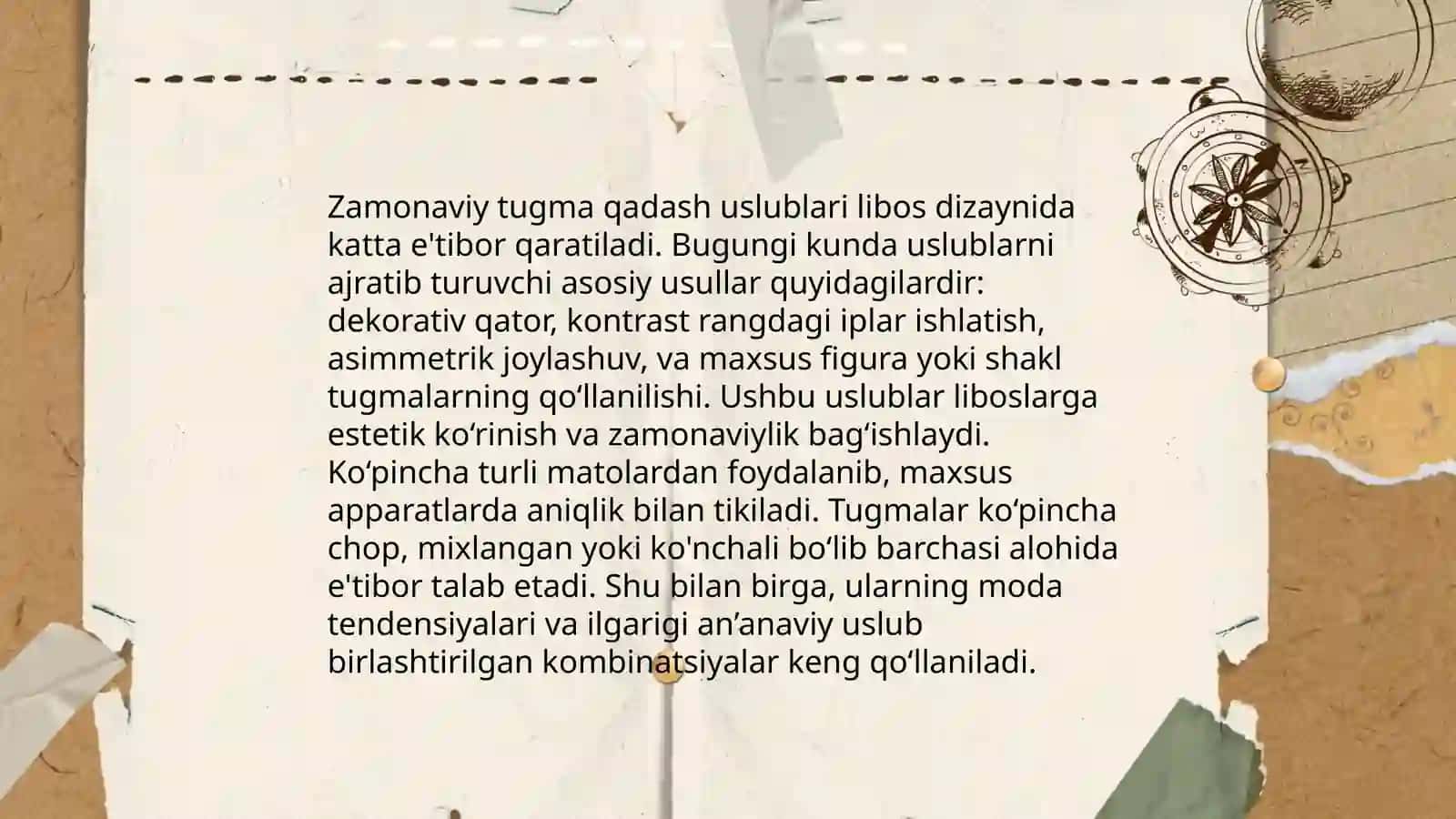Tugma qadash texlologiyasi 4
