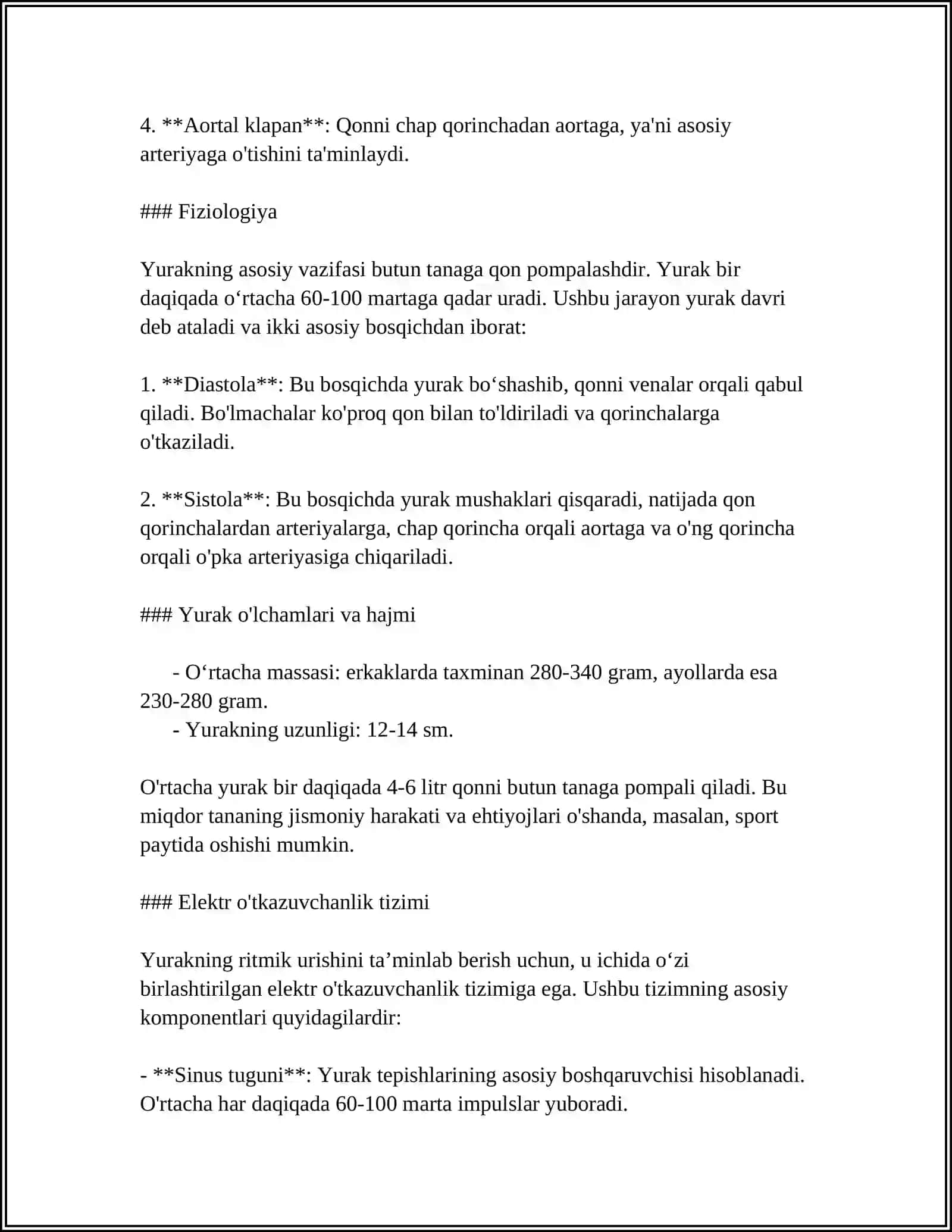 "KARDIOLOGIYA VA BIOLOGIYA: YURAK SALOMATLIGINING BIOLOGIK ASOSLARI VA UNI HIMOYA QILISHNING ZAMONAVIY YONDASHUVLARI" 4