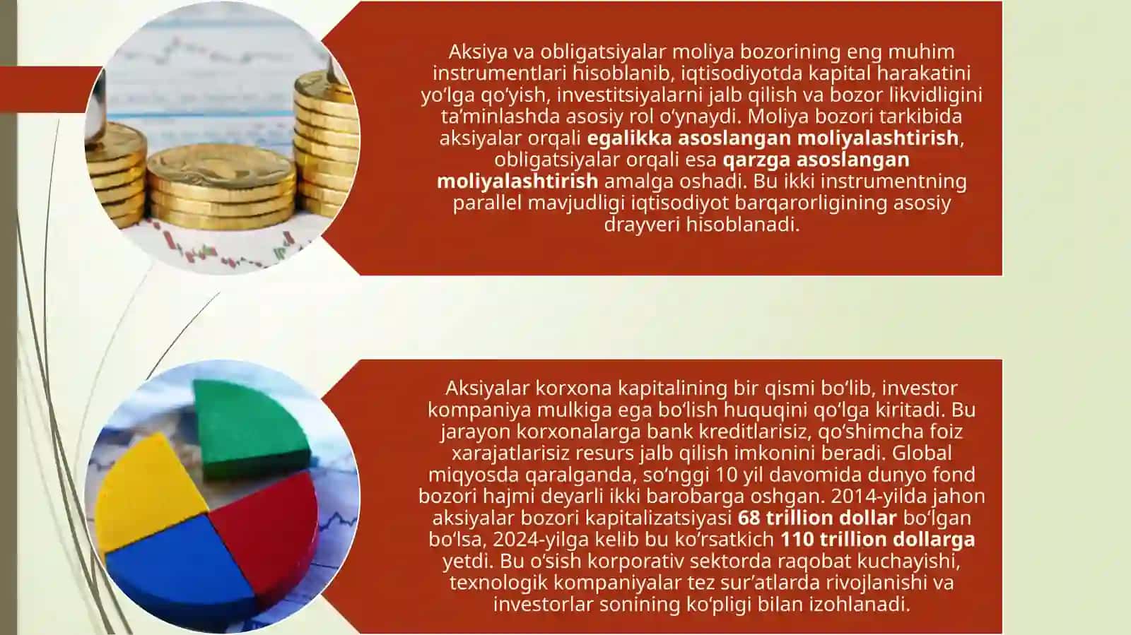 Aksiya va obligatsiyalarning moliya bozoridagi roli. 4
