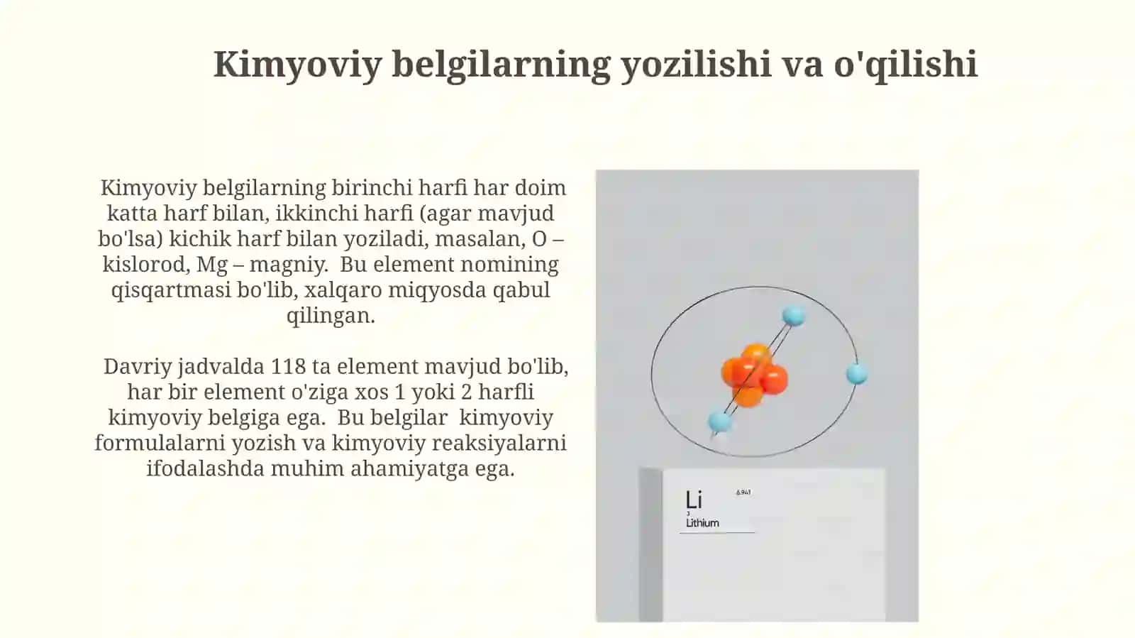 Kimyoviy elementlar belgilanishi 4