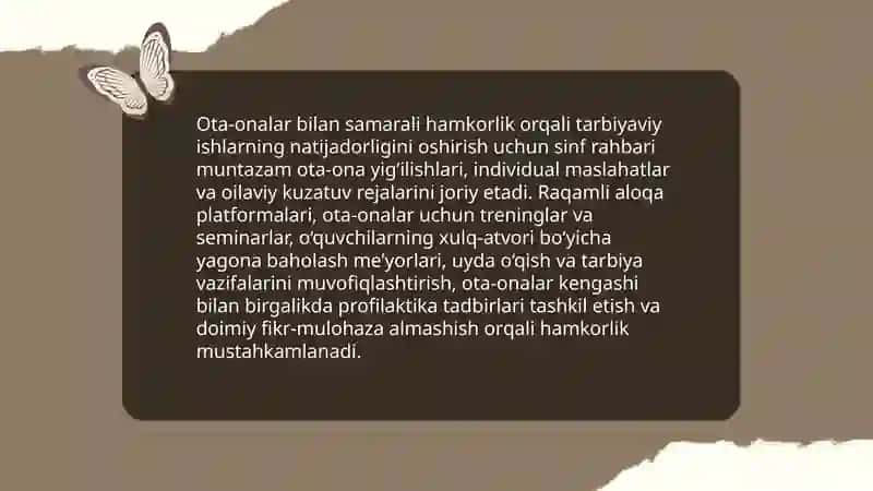 Sinf rahbarining tarbiyavir faoliyati samaradorligini oshirish usullari 4