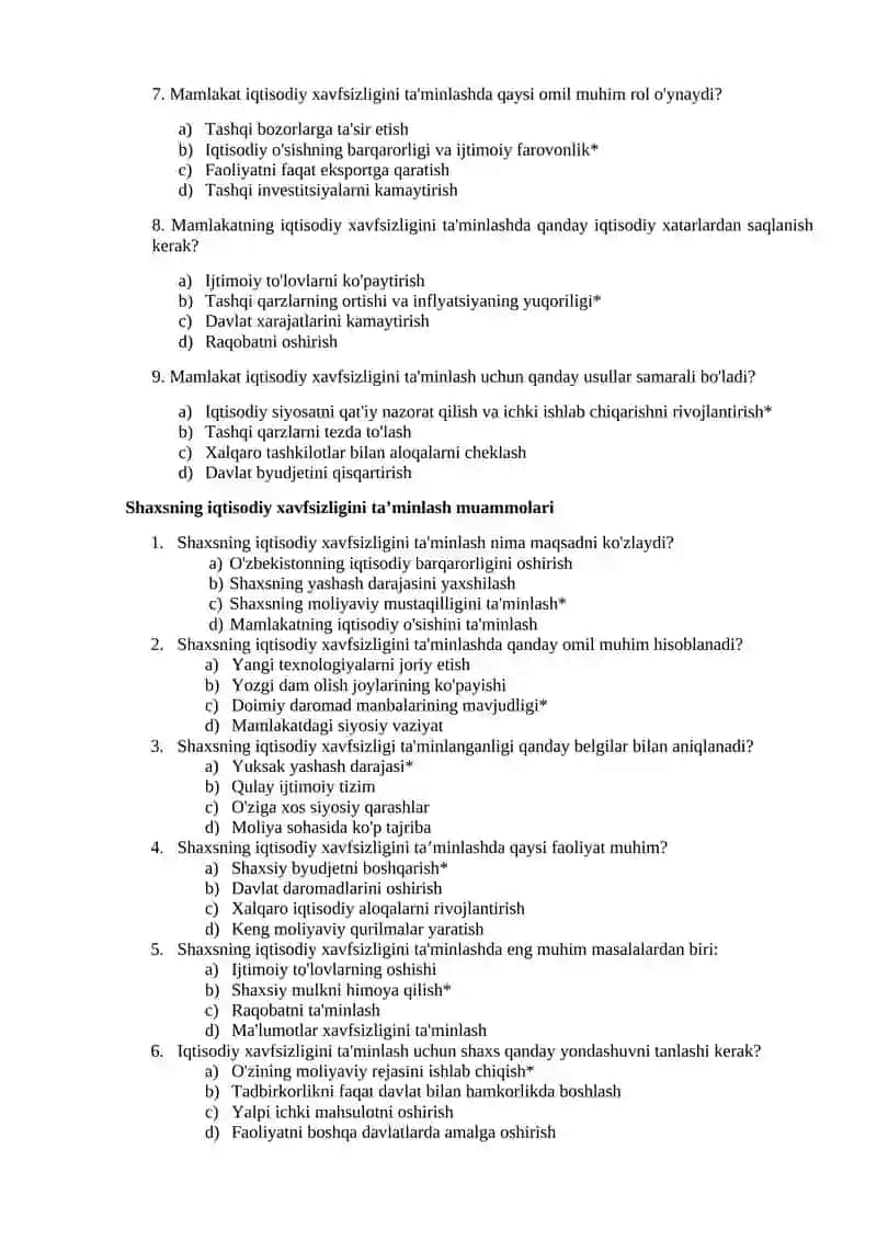 Iqtisodiy xavfsizlik faniga kirish, uning mohiyati va tarkibiy elementlari 4