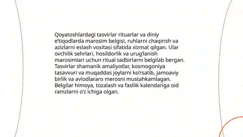 Ibtidoiy jamoa davri san'atida devoriy suratlar va qoyatoshlar 4
