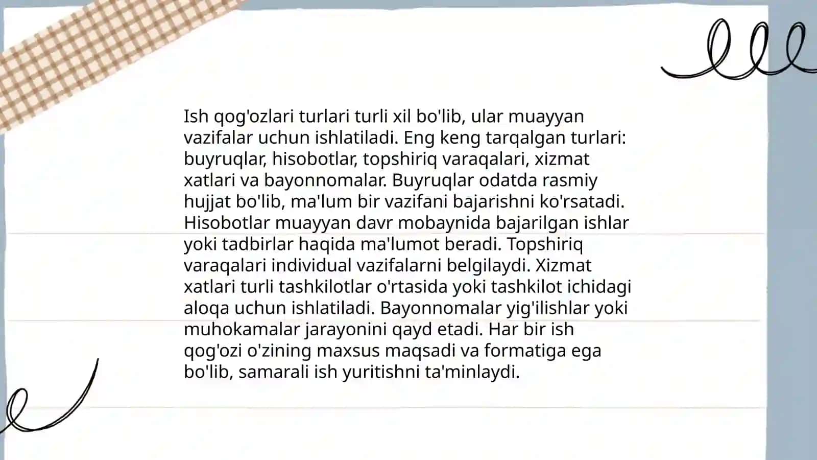 Shaxsiy ish qog'ozlari uslubi 4