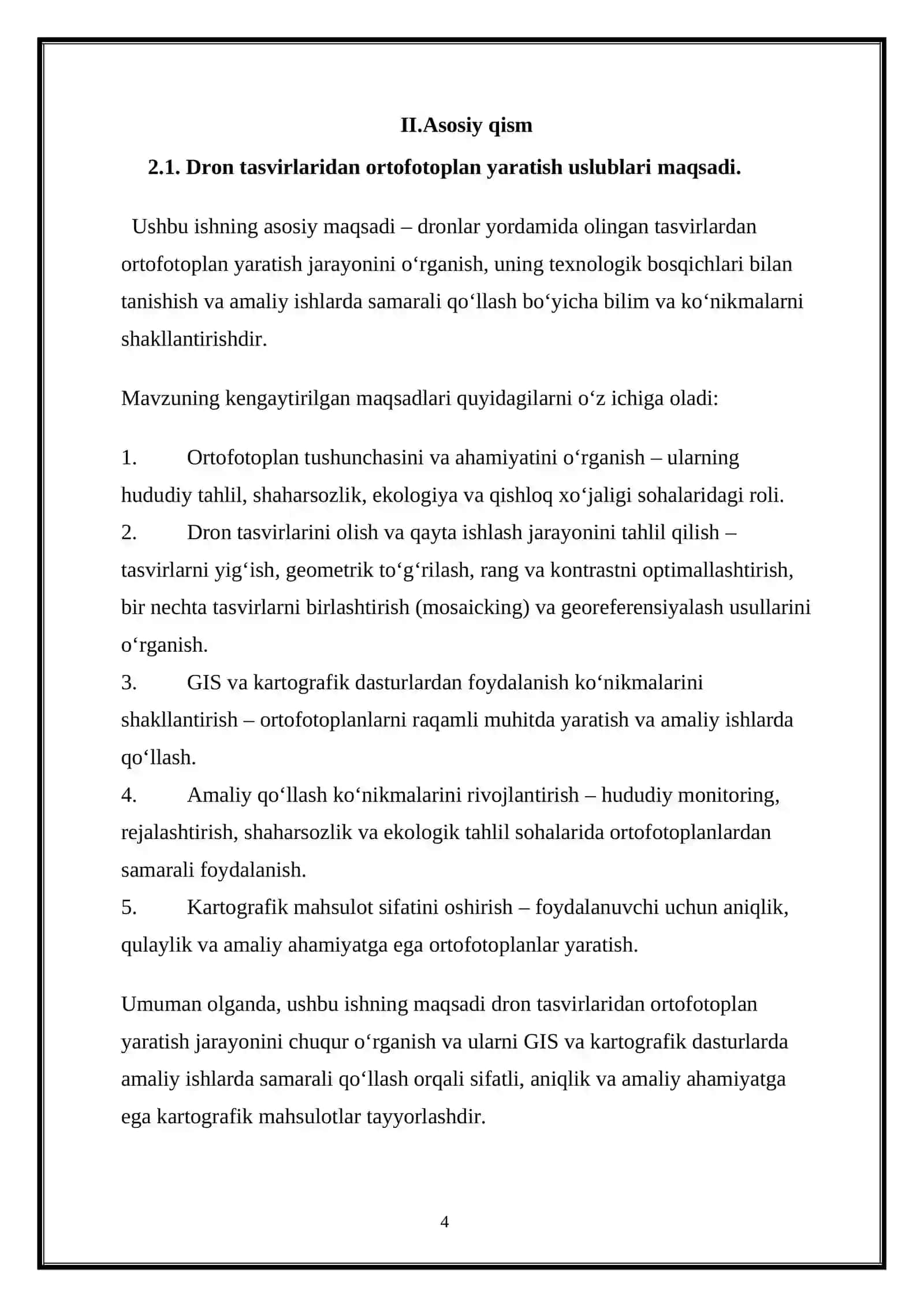 Dron tasvirlaridan ortofotoplan yaratish uslublari 4
