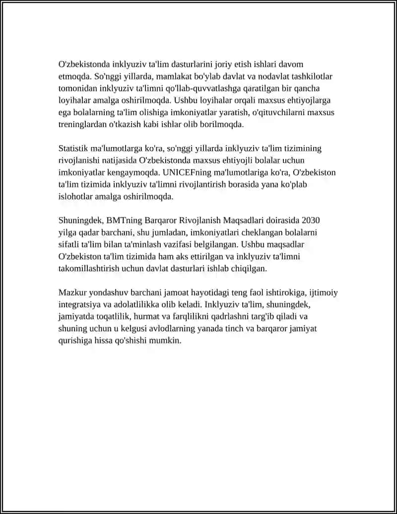 INKULYUZIV TA'LIM PRINSIPLARI,METODLARI,KATEGORIYALARI 4