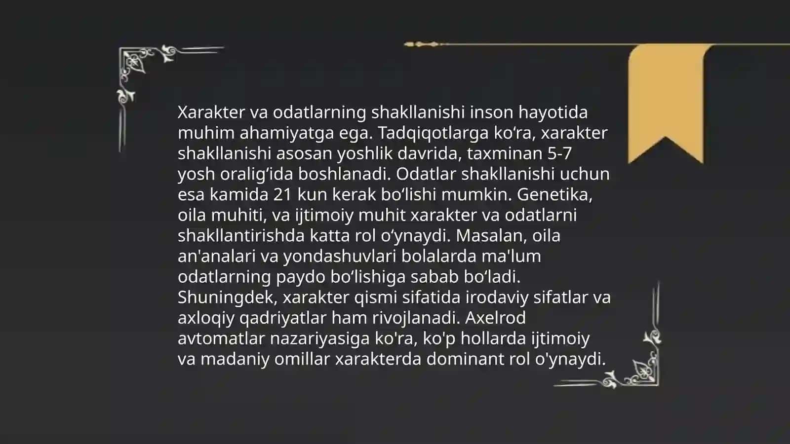 Xarakter va shaxsiy xususiyatlari 4