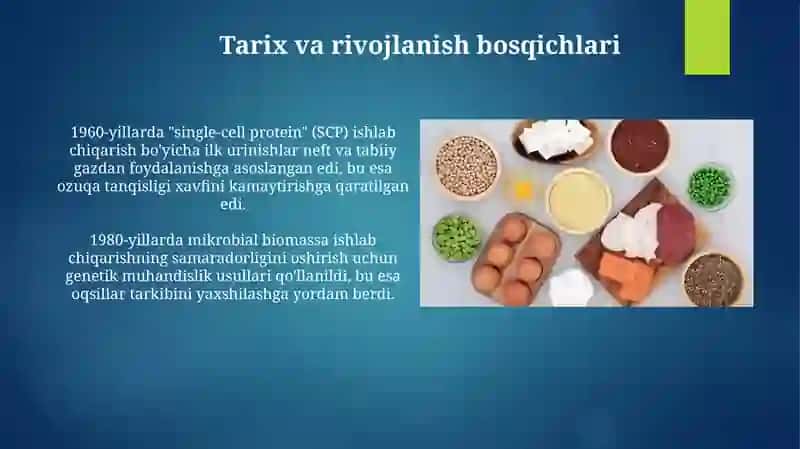 Sun'iy protein ozuqa ishlab chiqarish 4