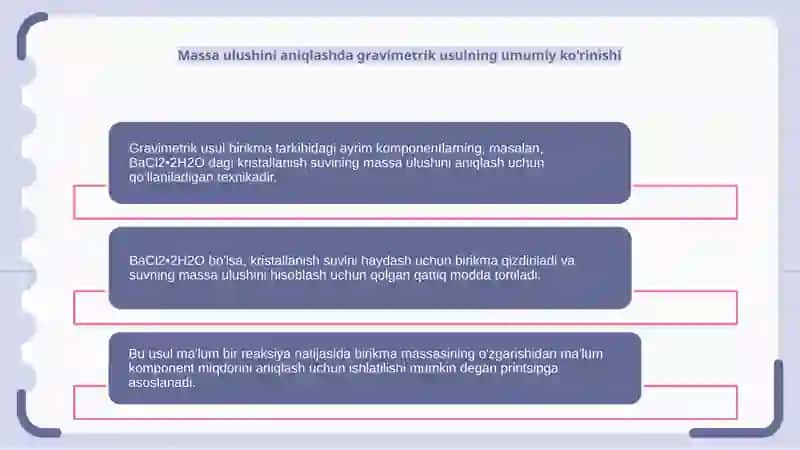 GravimetrikusuldaBaCl2*2H20tarkibidagikristalizasionsuvnimassaulushinianiqlash 4
