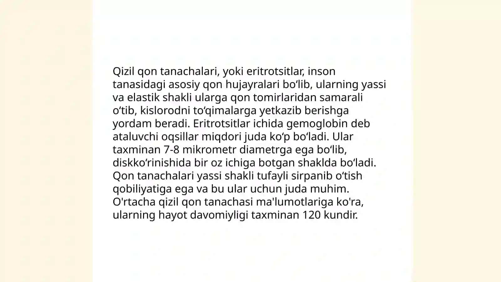 Qizil qon tanachalarining adaptiv xususiyatlari 4