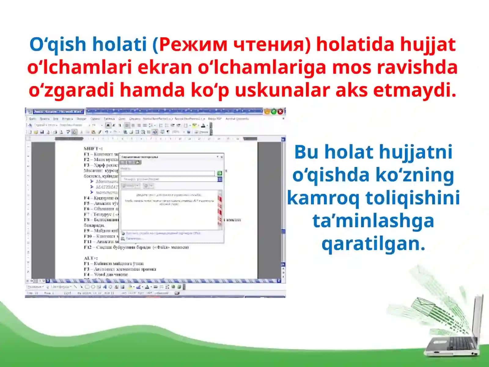 6-sinf Informatika Wordda matn yozish qoidalari 4