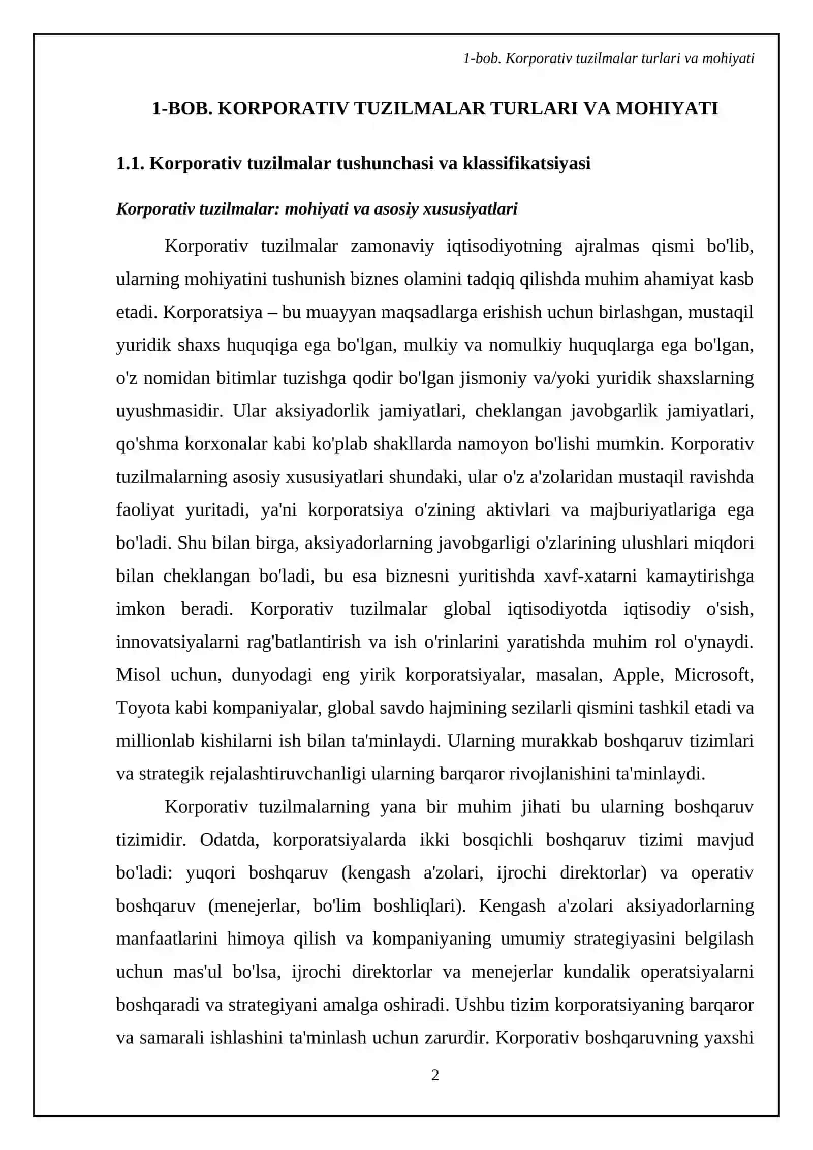 Kоrpоrаtiv tuzilmаlаr vа ulаrning rivоjlаnish istiqbоllаri 4
