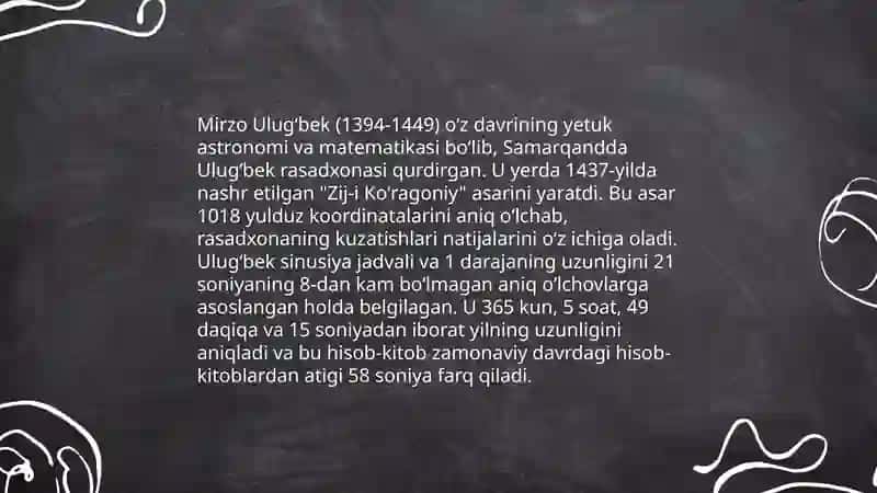 Mirzo Ulugʻbek davlat arbobi va buyuk olim 4
