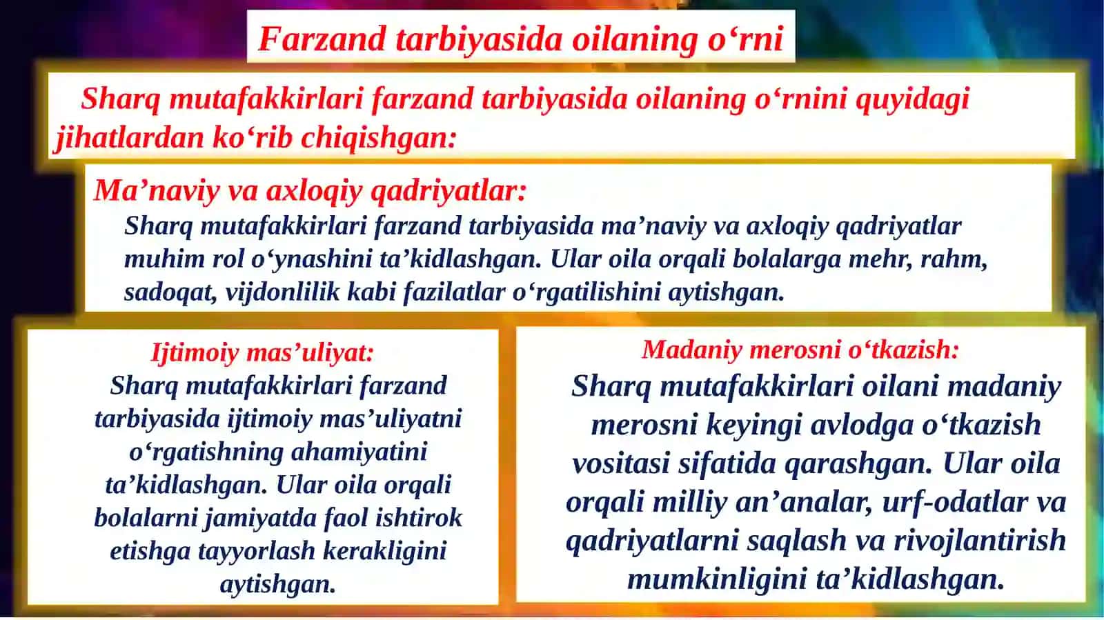 Sharq mutafakkirlarining oila va farzand tarbiyasi 4