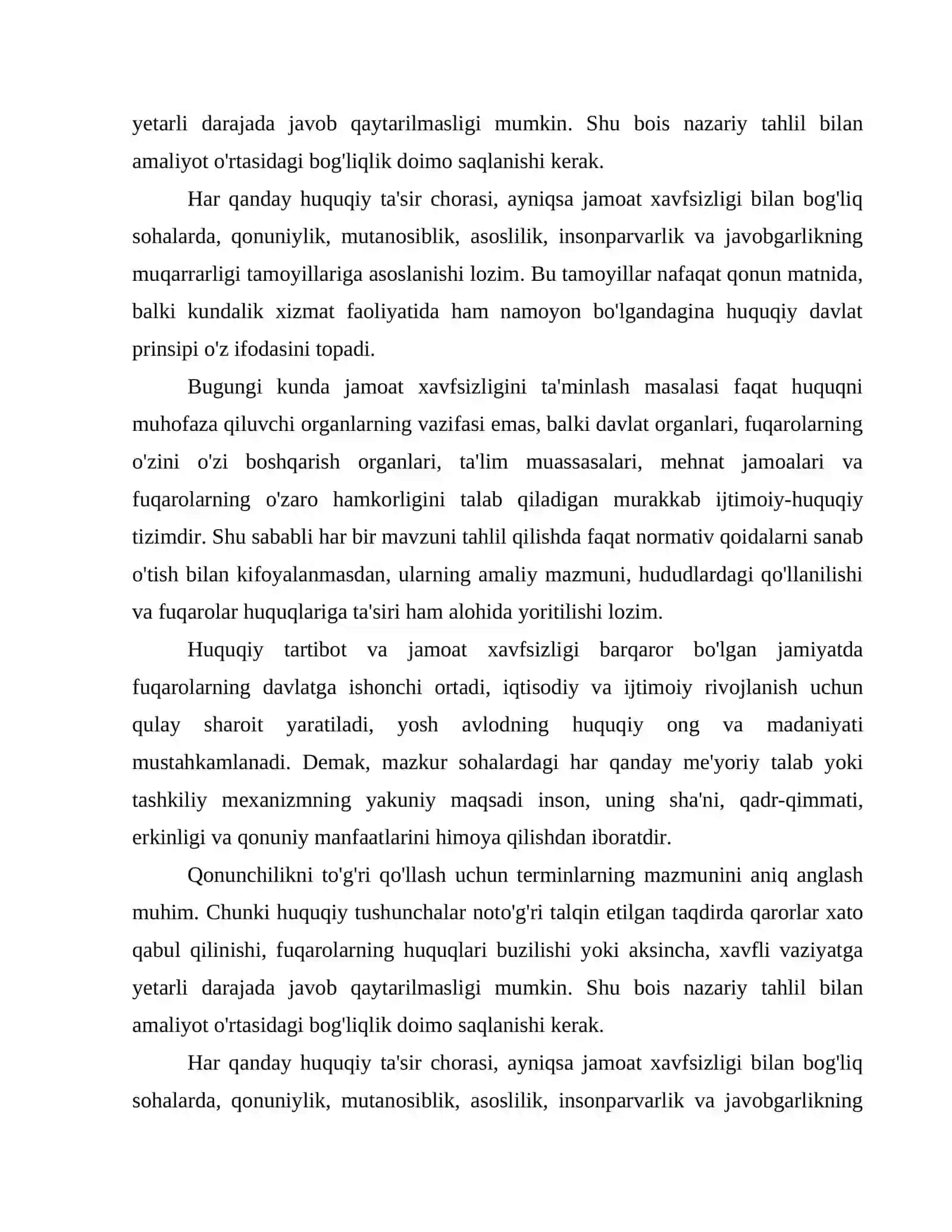 JAMOAT XAVFSIZLIGI SOHASIDAGI MUNOSABATLAR VA JAMOAT XAVFSIZIGINI TA'MINLASHNING HUQUQIY ASOSLARI 4