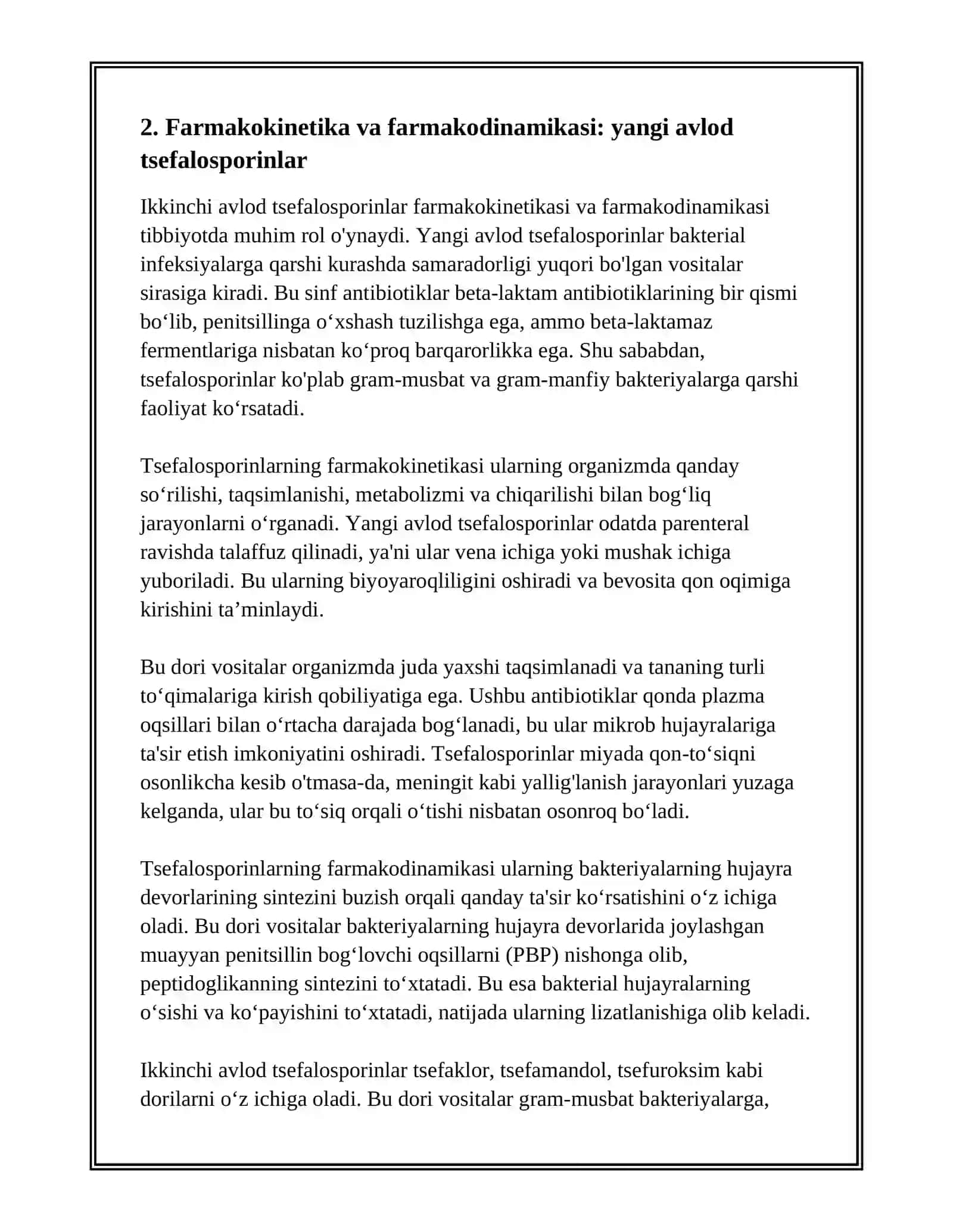 FARMAKOLOGIYA ANTIBIOTIKLARINING YANGI AVLOD VAKILLARI 4