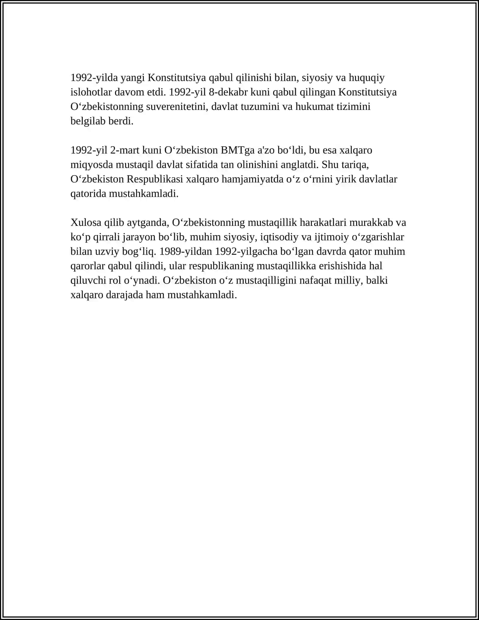 QAYTA QURILISH YILLARIDA OʻZBEKISTONDAGI IJTIMOIY-SIYOSIY VAZIYAT 2024-2025-o'quv yili 4