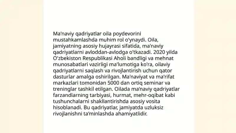 Oilaviy tarbiyaning mazmun mohiyati. Kundalik va maishiy odatlar 4