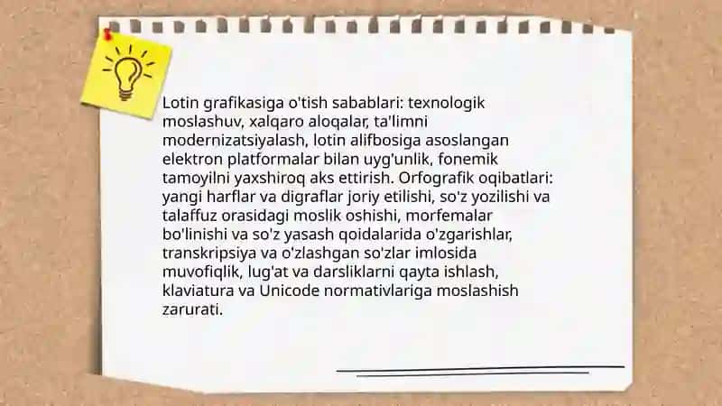 Grafika. Orfografiya. O'zbek tilining leksik qatlamlari. O'z va o'zlashgan qatlam 4