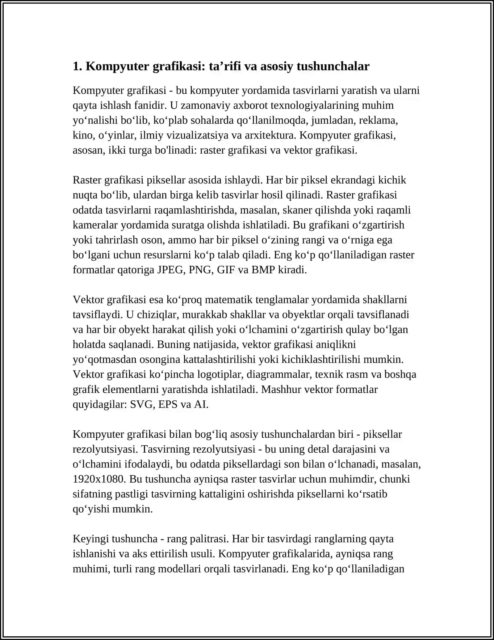 KOMPYUTER GRAFIKASI VA UNING TURLARI 4