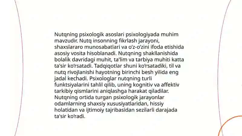 Taffakur va nutqning psixologik tavsifi 4