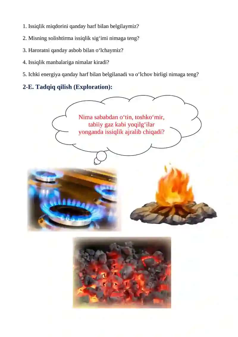 Yoqilg’ining solishtirma yonish issiqligi 4