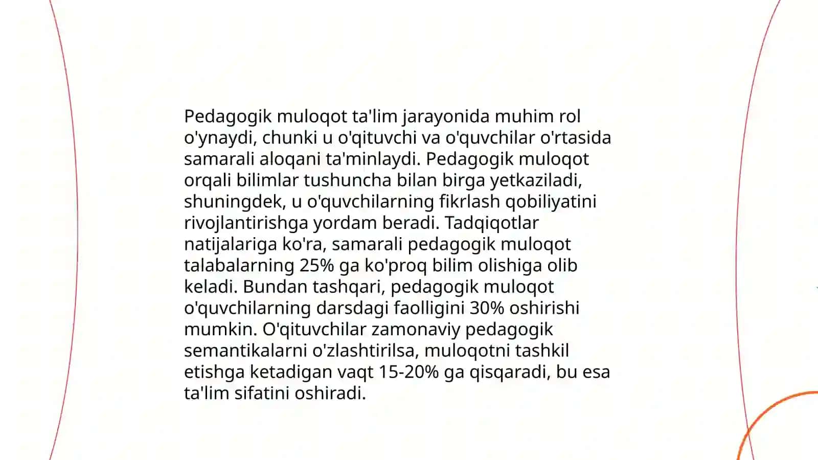 Muloqot haqida tushuncha. Pedagogik faoliyat haqida muloqot 4