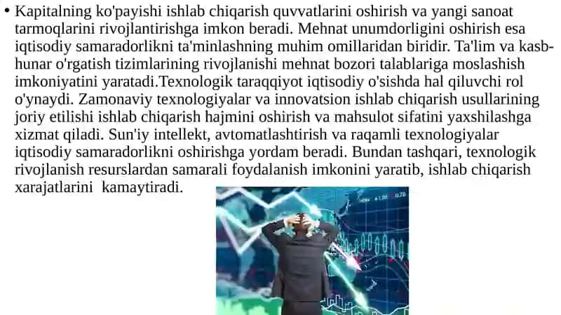 Makroiqtisodiy ishlab chiqarish funksiyalari asosida respublika iqtisodiy o'sishni modellashtirish 4