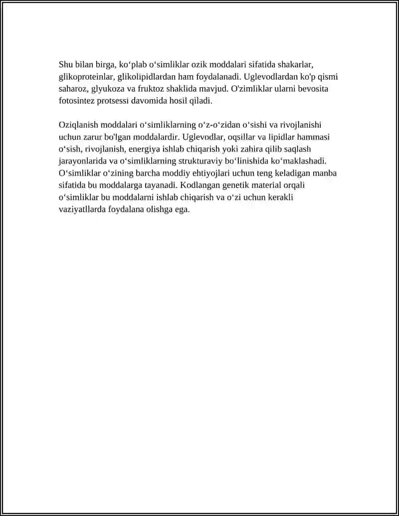 OʻSIMLIKLARNING KIMYOVIY TARKIBI OZIQLANISH TURLARI 4