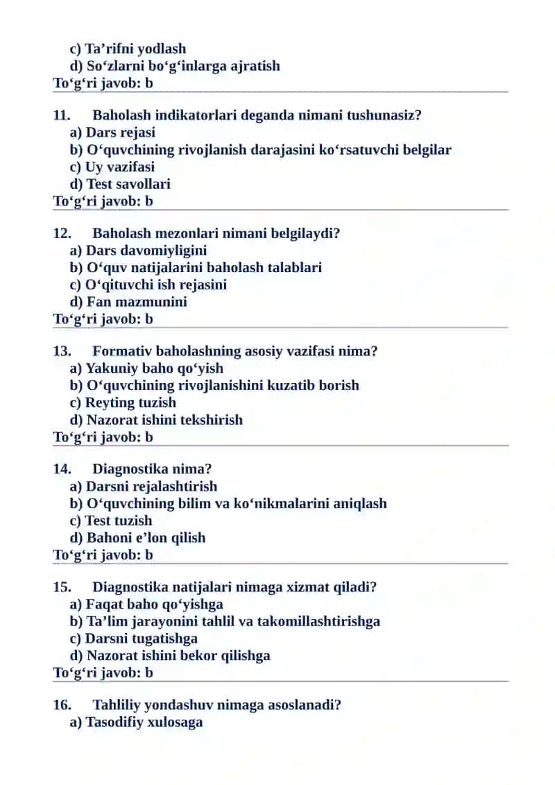 XALQARO BAHOLASH DASTURLARI ASOSIDA TABIIY FANLARNI OʻQITISH METODIKASI FANI 4