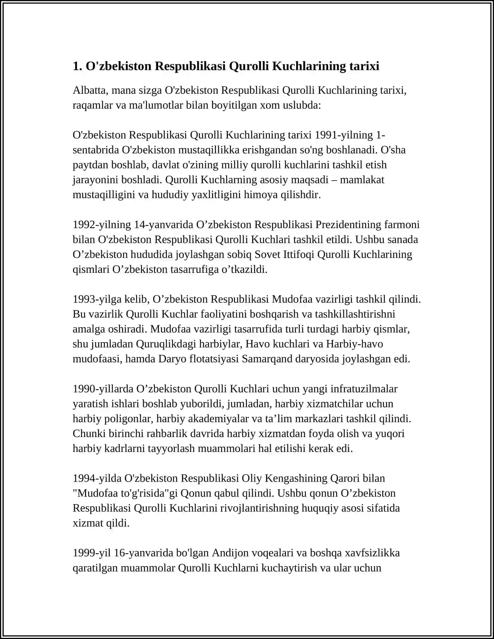 O'ZBEKISTON RESPUBLIKASI QUROLLI KUCHLARINING UMUMHARBIY NIZOMLARI VA ULARNING MOHIYATI 4