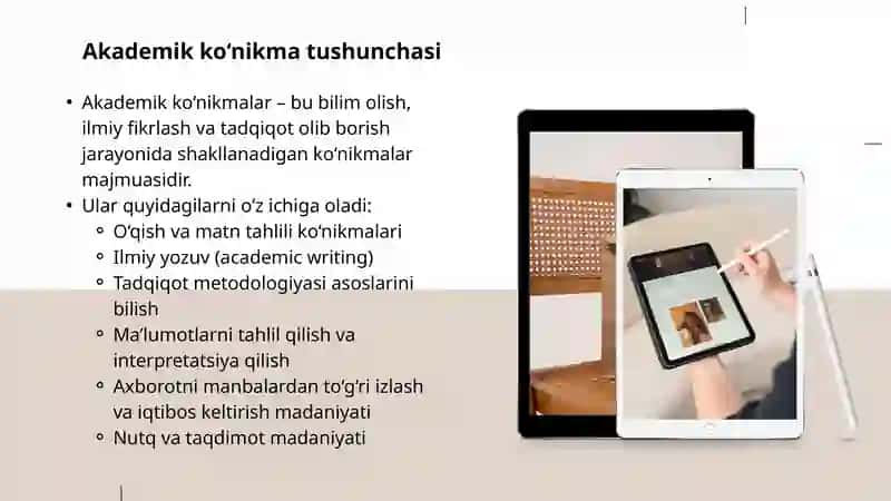 Akademik ko‘nikmalarning talabalar faoliyatidagi ahamiyati va dolzarbligi 4