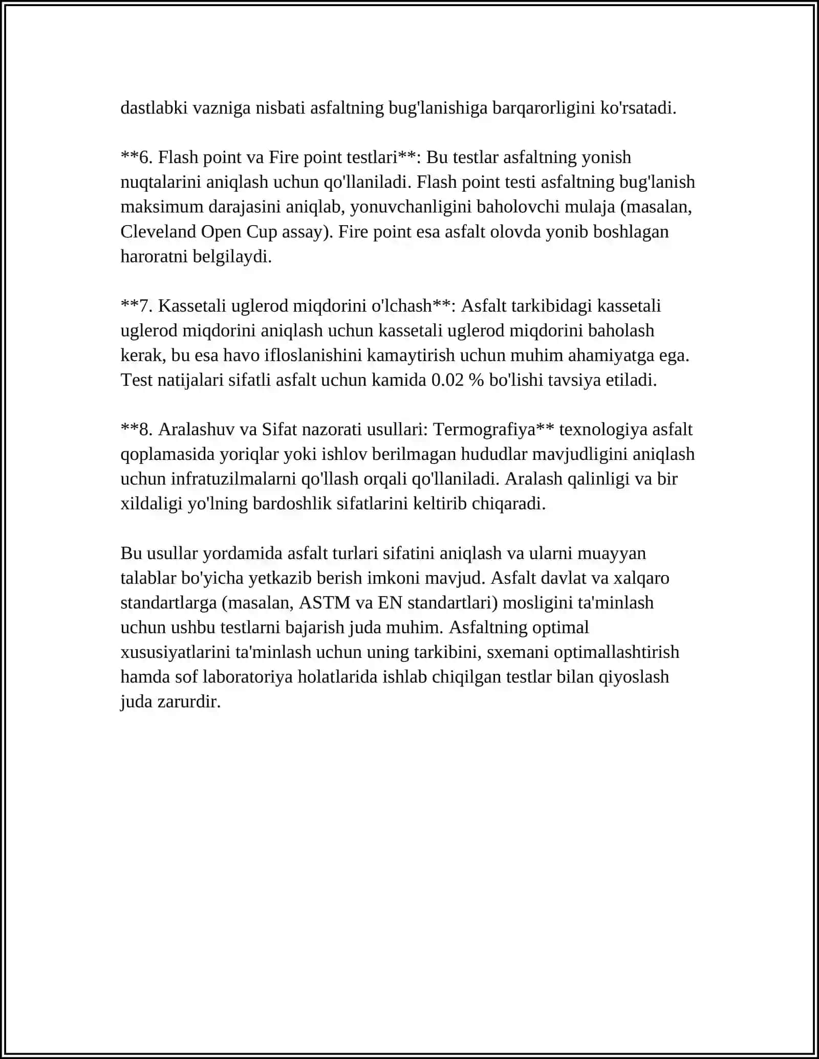 YO'L QURILISH MAHSULOTLARINING SIFATI VA TASNIFI 4