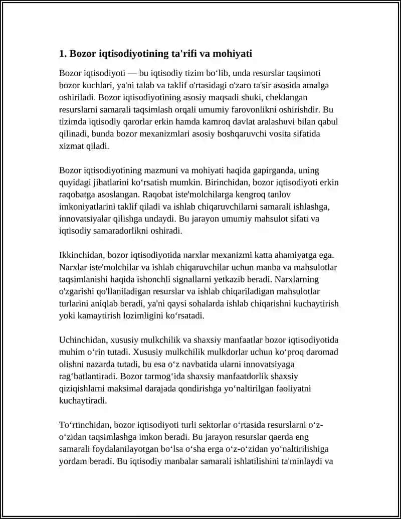 Bozor iqtisodiyoti va uning asosiy tamoyillari 4