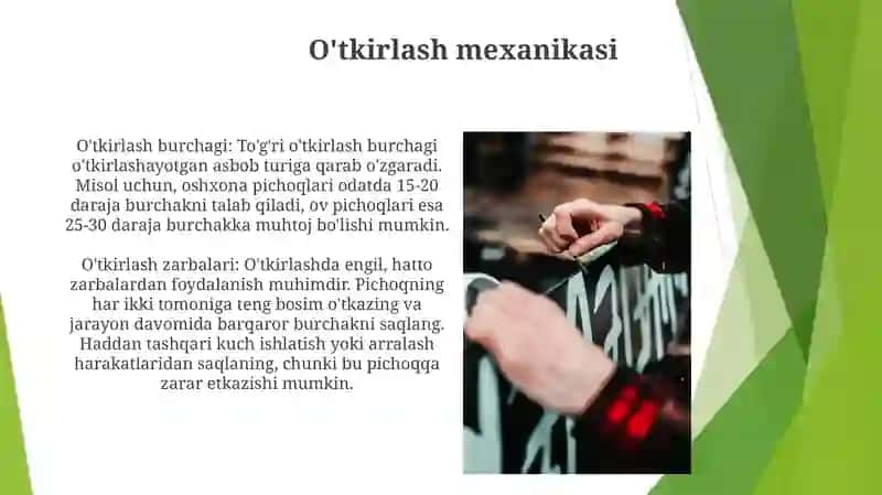 Tish Qattiq Tôqimasini Charxlash Tamoyillari 4