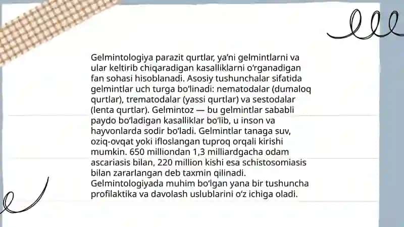 Tibbiy gelmintalogiya asoslari 4